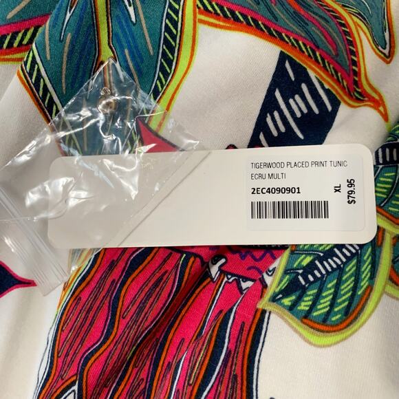 New Soft Surroundings Tigerwood Placed Print Tunic Top Floral Shirt Women's XL - Picture 8 of 9